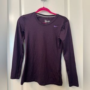 Nike dri-fit plum long sleeve top